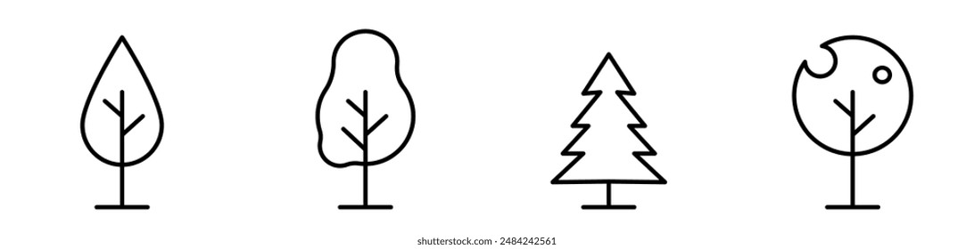 Trees a set of simple vetor icons