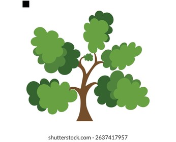   Trees Set - Vector Cartoon Illustration, Collection of trees illustrations. Can be used to illustrate any nature.  