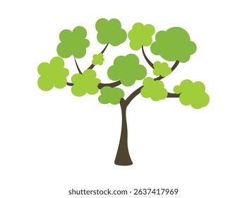   Trees Set - Vector Cartoon Illustration, Collection of trees illustrations. Can be used to illustrate any nature.  
