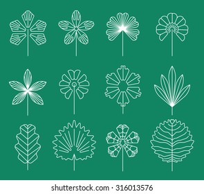 Trees set, Vector set of leaves