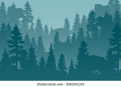 siluetas de árboles de fondo. Ilustración del vector