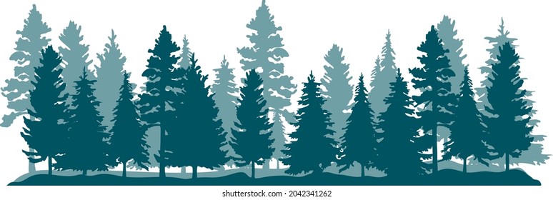trees silhouettes background. Vector illustration