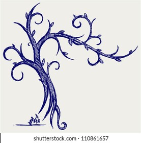 Trees silhouettes. Doodle style