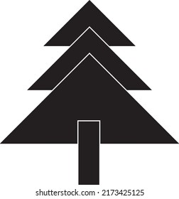 trees silhouettes set. Hand drawn isolated illustrations 