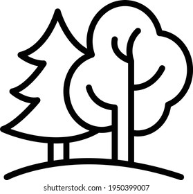 Trees Simple Line Icon Summer