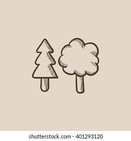 Trees Sketch Icon.