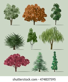 Trees sketch set