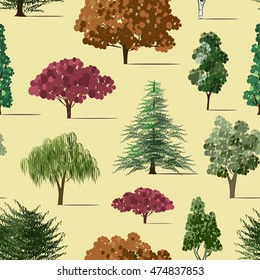 Trees sketch set pattern