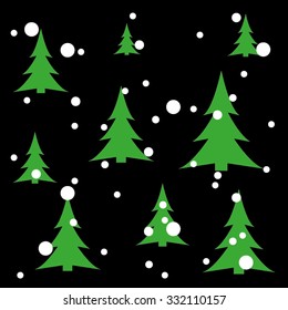 trees, snow