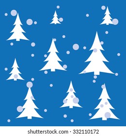 trees, snow