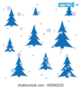 trees, snow