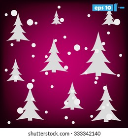 trees, snow