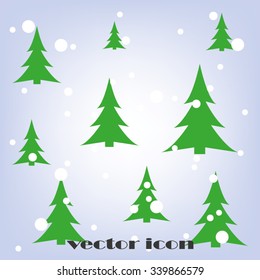 trees, snow