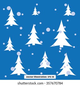 trees, snow
