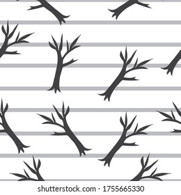 trees with stripes background in black and white