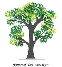 Trees with thick green leaves