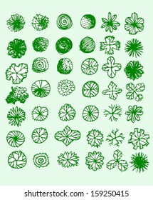 Trees  top view for architecture landscape design projects