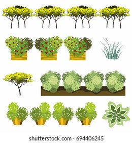 Trees top view for architecture landscape design projects