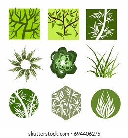 Trees top view for architecture landscape design projects