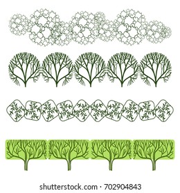 Trees top view for architecture landscape design projects