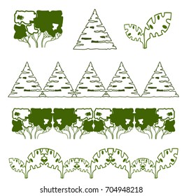 Trees top view for architecture landscape design projects
