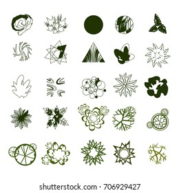 Trees top view for architecture landscape design projects