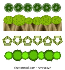 Trees top view for architecture landscape design projects