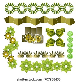 Trees top view for architecture landscape design projects