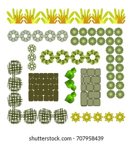 Trees top view for architecture landscape design projects