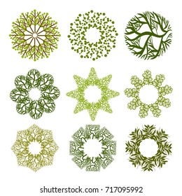 Trees top view for architecture landscape design projects