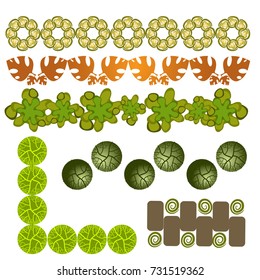 Trees top view for architecture landscape design projects