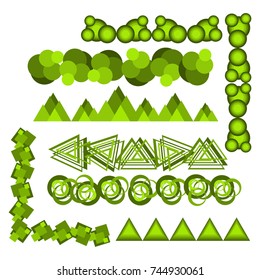 Trees top view for architecture landscape design projects