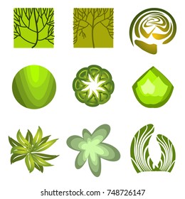 Trees top view for architecture landscape design projects