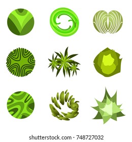 Trees top view for architecture landscape design projects