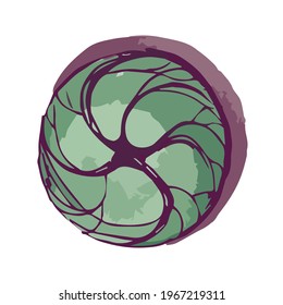 Trees top view. Different trees vector set for architectural or landscape design. View from above. Watercolor tree sketch.