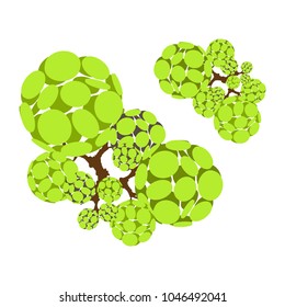 Trees top view for landscape vector illustration.