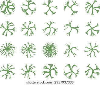 Trees top view for landscape vector illustration.
