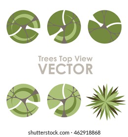 Trees top view vector icons