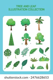 Trees and Tropical Plant Leaves - Various Forms of Illustration