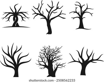 Trees and trunk Vector logo design	
