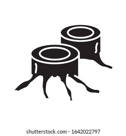 trees trunks cutting deforestation flat style icon vector illustration design