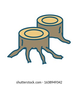 trees trunks cutting deforestation icon vector illustration design