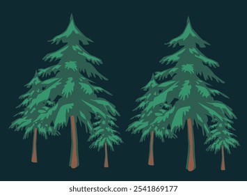 Árboles tipo 01 Arte vectorial de alta calidad EPS