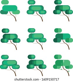 Trees with an unusual crown in different versions