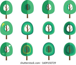 Trees with an unusual crown in different versions