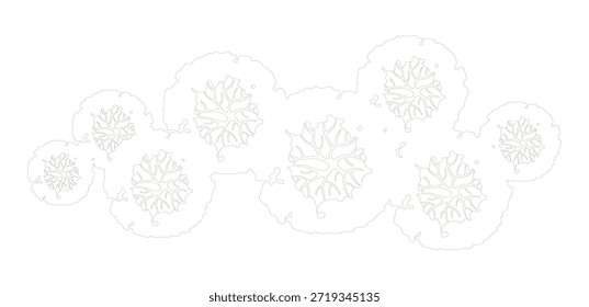 Trees for urban planning and architectural plans. Outline vector for landscape design and exterior entourage.