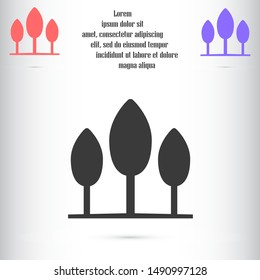 Trees vector icon. Trees for home icon. Trees for planting icon. Trees for sale icon.10 eps flat design.