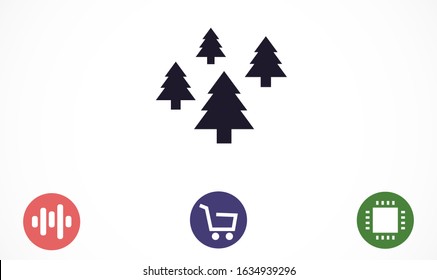 Trees vector icon. Trees for home icon. Trees for planting icon. Trees for sale eps flat design.
