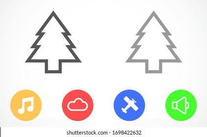 Trees vector icon. Trees for home icon. Trees for planting icon. Trees for sale eps flat design.