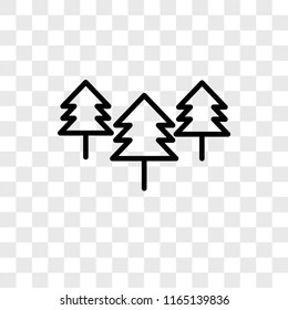 Trees vector icon isolated on transparent background, Trees logo concept